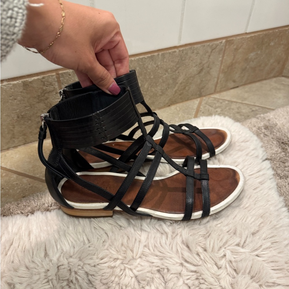 Women's Black Strappy Sandals